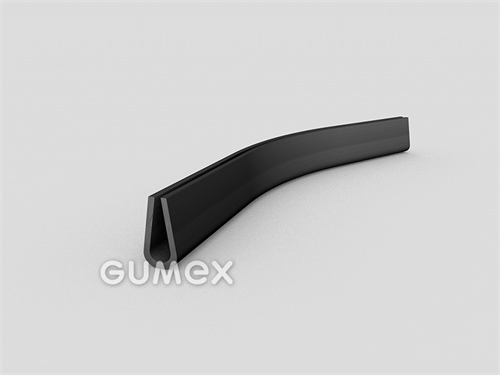 "U" Gummiprofil, 20x10/6,5mm, 60°ShA, EPDM, -40°C/+100°C, schwarz, 